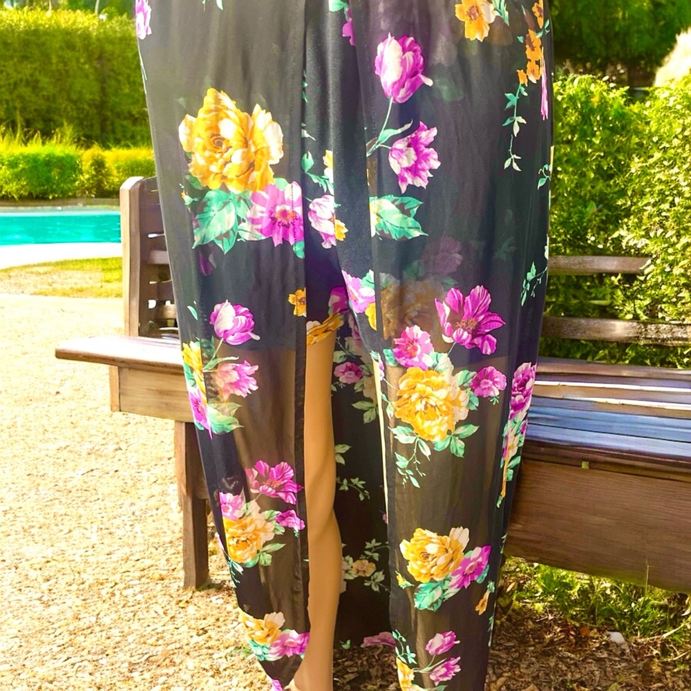 Floral Black Sheer Skirt